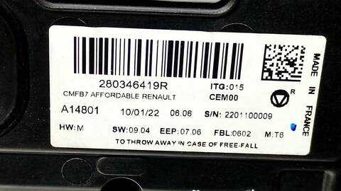 Foto 2ª: Pantalla Multifuncion Renault Captur TECHNO 140CV 103KW [H5H 490] (2022)