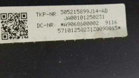 Foto 3ª: Airbag Delantero Derecho Mercedes Sprinter 310/313/316 CDI 906.631/633/635/637) 95CV 70KW CAJA CERRADA (2010)