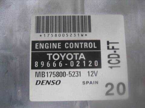 Foto 2ª: Centralita Motor ECU Toyota Corolla 2.0 D-4D 110CV 81KW [1CD-FTV] (2002)