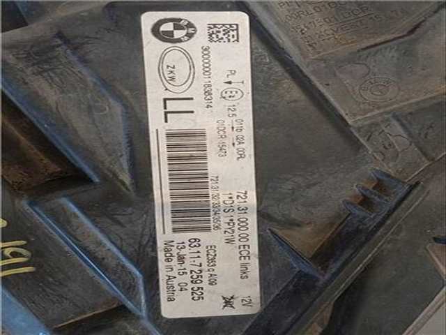 Foto 3ª: Faro Izquierdo Bmw Serie 3 315 2.0 320D XDRIVE BERLINA 184CV 135KW [N47D20C] (2015)