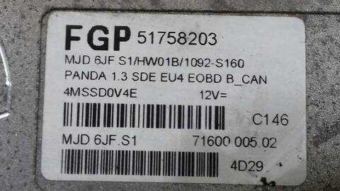 Foto 3ª: Centralita Motor ECU Fiat Panda 1.3 16V JTD DYNAMIC 70CV 51KW [188A8000] (2004)
