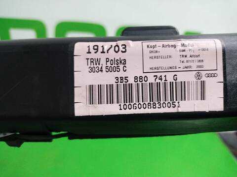 Foto 3ª: Airbag Cortina Delantero Izquierdo Volkswagen Passat 1.6 102CV [ALZ] (2000)