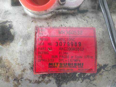 Foto 2ª: Compresor Aire Acondicionado Mitsubishi Montero 2.5 TD K94W) [4D56-T] (1996)