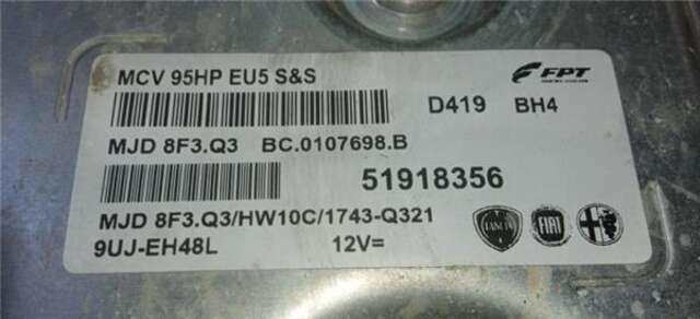 Centralita Motor ECU Fiat Qubo 1.3 TREKKING [1.3 LTR. - 70 KW 16V M-JET CAT]