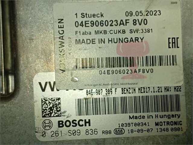 Centralita Motor ECU Audi A3 1.4 ADVANCED ULTRA [1.4 LTR. - 110 KW 16V TFSI ACT]