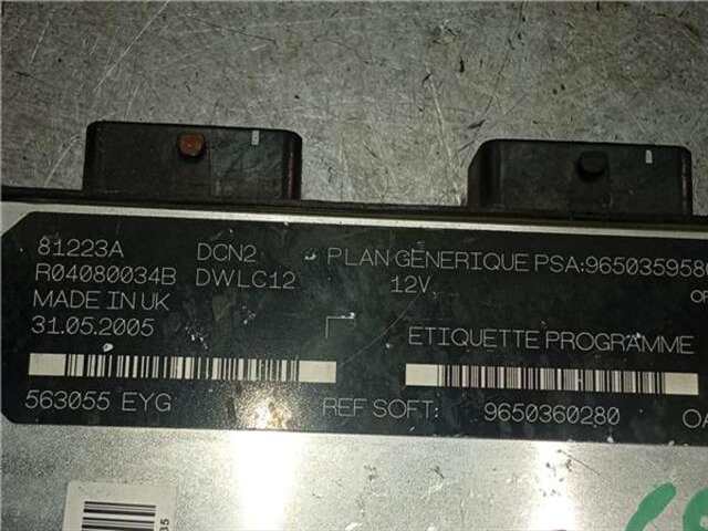 Centralita Motor ECU Citroen Berlingo 1.9 D SX COMBI [1.9 LTR. - 51 KW DIESEL]