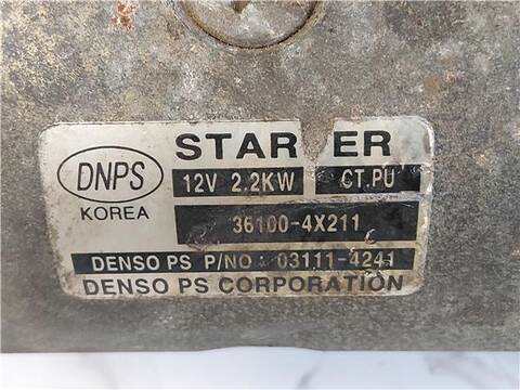 Foto 3ª: Motor de Arranque Hyundai Terracan 2.9 CRDI 4WD 150CV 110KW [D J3] (2005)