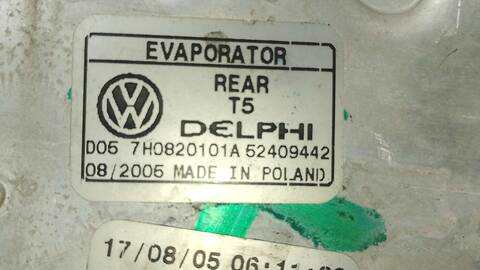 Foto 4ª: Evaporador Aire Acondicionado Volkswagen Transporter D T5 FURGONETA CAJA CERRADA BATALLA LARGA) (2003)