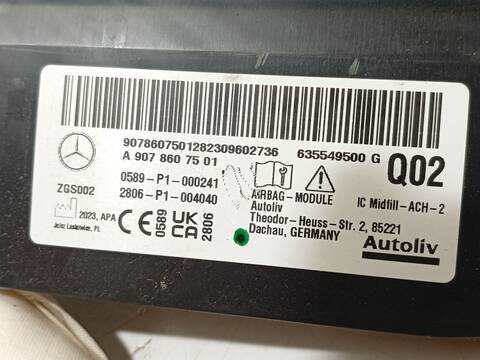 Foto 4ª: Airbag Cortina Delantero Izquierdo Mercedes Sprinter 419 CDI RWD 907.643 907.645 907.647) 190CV 140KW FURGONETA [654920] (2024)