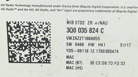 Foto 3ª: Sistema Audio Radio CD Volkswagen Polo ADVANCE 95CV 70KW [CHZ] (2018)