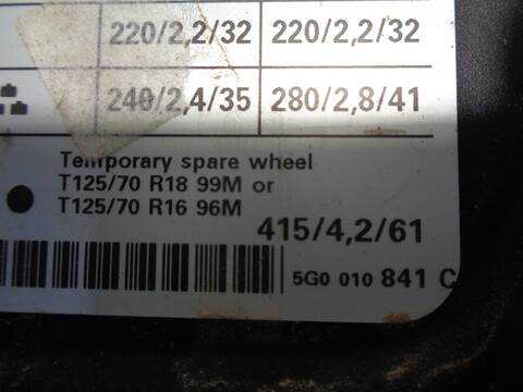 Foto 4ª: Tapa Exterior Combustible Volkswagen Golf 1.6 TDI DPF 105CV 77KW [CLH] (2014)