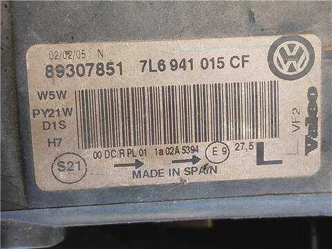 Foto 3ª: Faro Izquierdo Volkswagen Touareg 3.0 TDI V6 225CV 165KW [BKS] (2005)