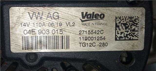 Alternador Seat Ateca 1.5 STYLE [1.5 LTR. - 110 KW 16V TSI ACT]