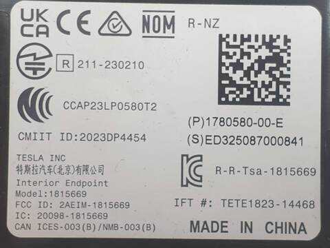 Foto 3ª: Centralita Motor ECU Tesla Model 3 BASIS RWD