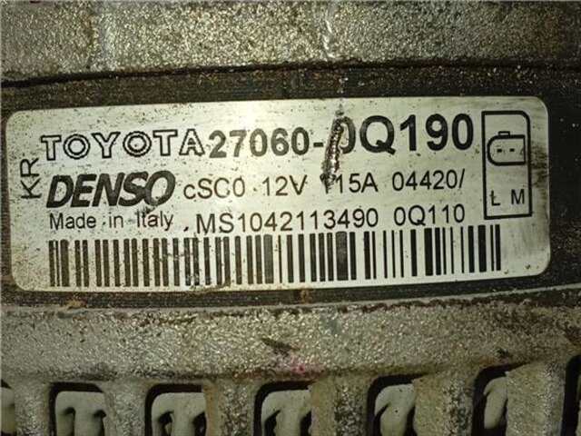 Foto 2ª: Alternador Toyota Aygo 1.0 X-CITE [1.0 LTR. - 53 KW CAT] [1KRFE]