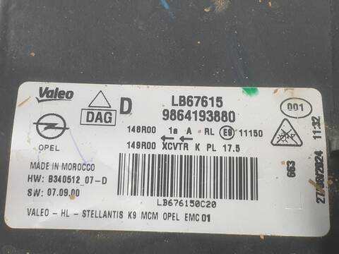 Foto 3ª: Faro Derecho Opel Combo EDITION PLUS (2018)