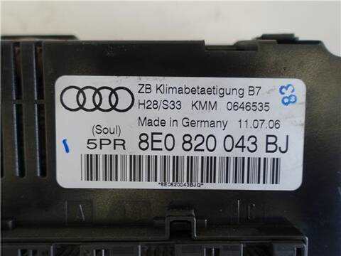 Foto 3ª: Mando Climatizador Audi A4 2.0 TDI 16V 103KW) BERLINA 140CV [BRE] (2006)
