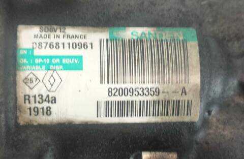 Foto 3ª: Compresor Aire Acondicionado Renault Kangoo 1.5 DCI 85 KW0K KW0L KW0B) (2008)