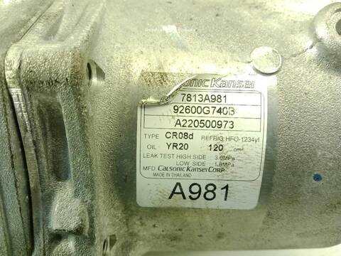 Foto 2ª: Compresor Aire Acondicionado Mitsubishi Mirage 1.2 A03A) [3A92] (2012)