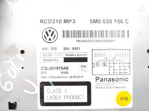 Foto 2ª: Sistema Audio Radio CD Volkswagen Polo 1.2 TDI 75CV (2009)