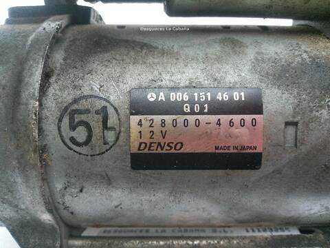 Foto 2ª: Motor de Arranque Mercedes Clase C 160 C 220 CDI 204.208) [OM 646.811] (2007)
