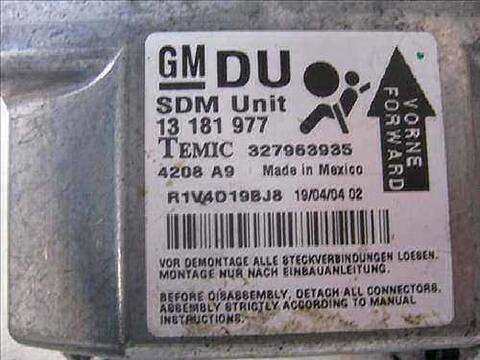 Foto 2ª: Centralita Airbag Opel Astra 1.4 90CV 66KW [Z 14 XEP] (2004)