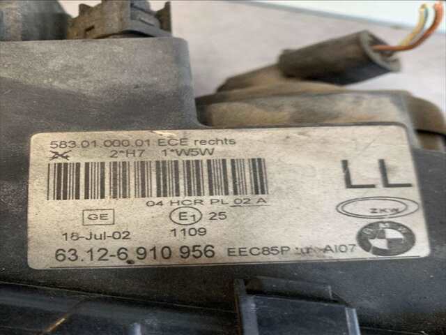 Foto 2ª: Faro Derecho Bmw Serie 3 315 2.0 16V 143CV BERLINA 0CV [N42B20A] (2002)