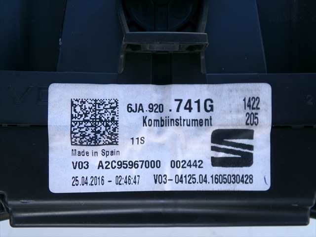 Foto 3ª: Cuadro de Instrumentos Seat Toledo 1.6 TDI 2013-2017 [CXM] (2016)
