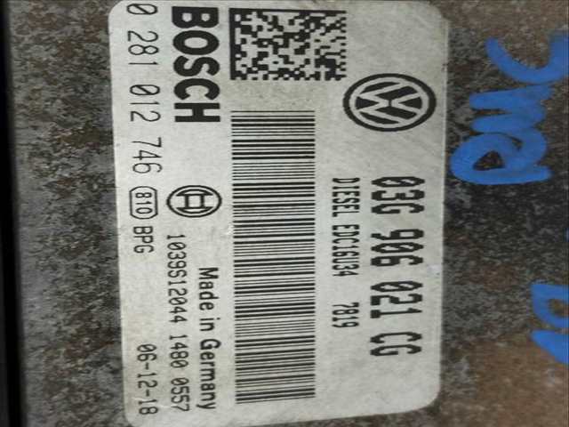 Foto 4ª: Centralita Motor ECU Volkswagen Caddy LIFE 75CV 55KW [BSU] (2007)