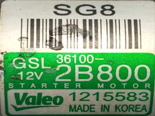 Foto 3ª: Motor de Arranque Hyundai Tucson 1.6 TGDI CAT 177CV [G4FJ] (2014)