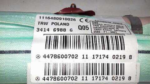 Foto 3ª: Airbag Cortina Delantero Derecho Mercedes Clase V 200 V 250 CDI/BT 4MATIC 447.813) 190CV 140KW (2014)