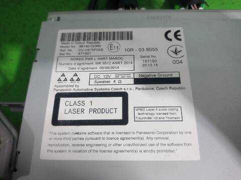 Foto 2ª: Sistema Audio Radio CD Toyota Auris ACTIVE 116CV [8NR-FTS] (2013)