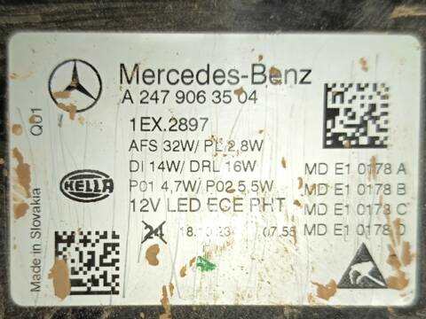 Foto 3ª: Piloto Delantero Izquierdo Mercedes Clase GLA 200 MILD-HYBRID H247) 247.78 (2020)
