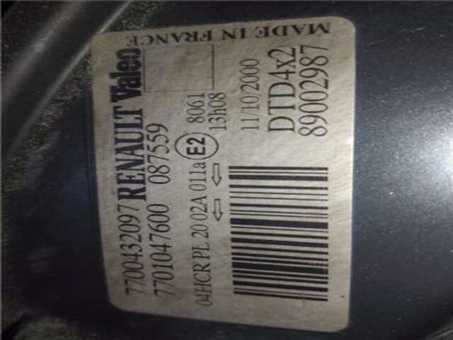 Foto 2ª: Faro Derecho Renault Scenic 1.6 16V (JA0B. JA04. JA11) I (JA...)(1999-_) [K4M 700]