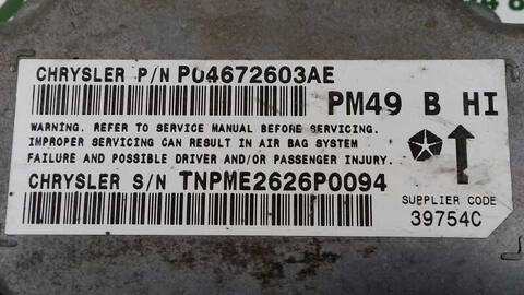Foto 3ª: Centralita Airbag Dodge Caliber 2.0 16V CRD CAT 140CV 103KW [ECD] (2007)