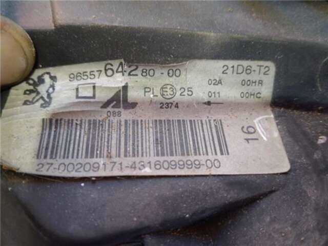 Foto 3ª: Faro Derecho Peugeot 307 1.6 16V [NFU (TU5JP4)]