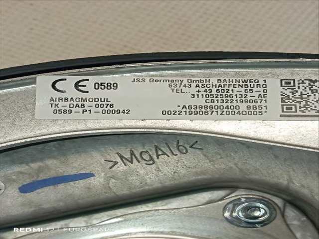 Foto 4ª: Airbag Delantero Izquierdo Mercedes Vito 2.2 D CDI W639 [646980] (2010)