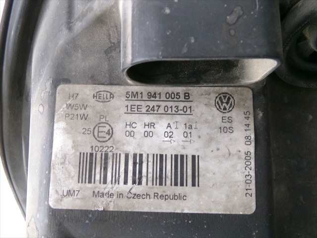 Foto 4ª: Faro Izquierdo Volkswagen Golf 2.0 TDI MODELO PLUS,2004-2009 [BKD] (2005)