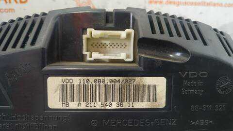 Foto 4ª: Cuadro de Instrumentos Mercedes Clase E 180 E 220 CDI 211.006) BERLINA 150CV 110KW [646961] (2005)