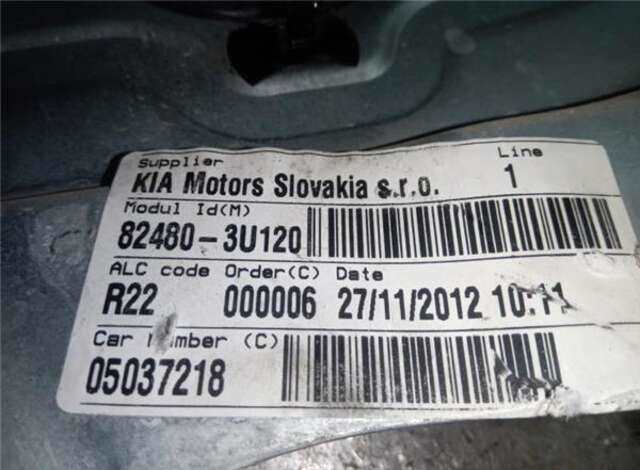 Elevalunas Eléctrico Delantero Derecho Kia Sportage 1.7 CONCEPT 4X2 [1.7 LTR. - 85 KW CRDI CAT]