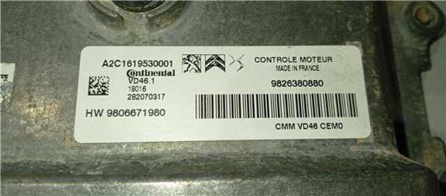 Centralita Motor ECU Peugeot 3008 1.2 ACTIVE [1.2 LTR. - 96 KW 12V E-THP - PURETECH]