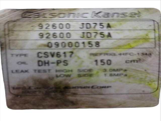 Foto 3ª: Compresor Aire Acondicionado Nissan Qashqai 2.0 DCI A LAS 4 RUEDAS (2006)