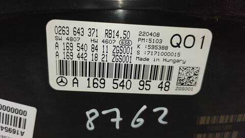 Foto 4ª: Cuadro de Instrumentos Mercedes Clase A 140 A 180 CDI 169.007) 109CV 80KW [640940] (2008)