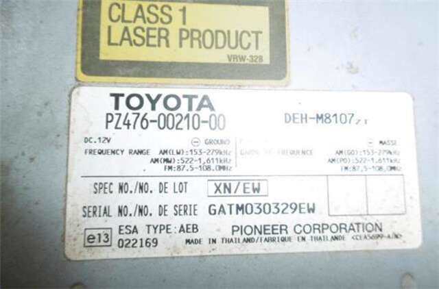 Sistema Audio Radio CD Toyota Hilux 3.0 CABINA DOBLE EXECUTIVE 4X4 [3.0 LTR. - 126 KW TURBODIESEL]