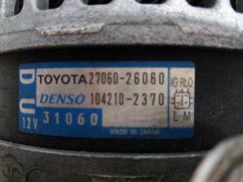Foto 2ª: Alternador Toyota Rav4 2.2 D-4D CAT 150CV [D/ 2AD] (2012)