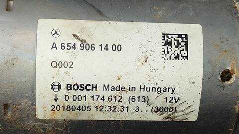 Foto 2ª: Motor de Arranque Mercedes Clase E 180 E 220 D 213.004) 194CV 143KW [654920] (2018)