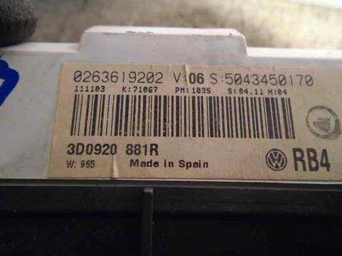 Foto 2ª: Cuadro de Instrumentos Volkswagen Phaeton 3.2 V6 24V 241CV 177KW [BKL] (2004)