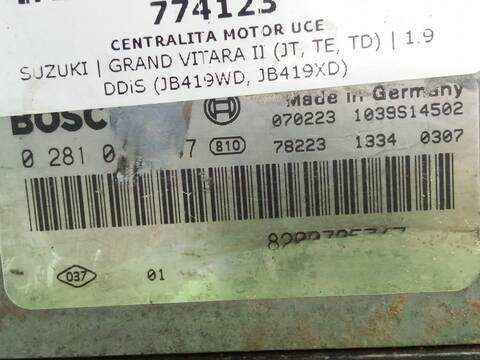 Foto 3ª: Centralita Motor ECU Suzuki Grand Vitara 1.9 DDIS JB419WD JB419XD) 129CV 95KW [F9Q] (2007)