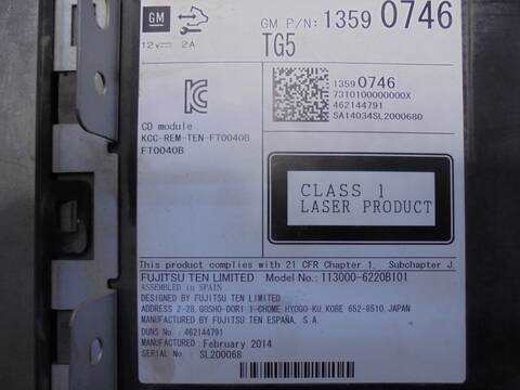 Foto 4ª: Sistema Audio Radio CD Opel Insignia EXPRESSION BERLINA 120CV 88KW [A20DTE] (2015)