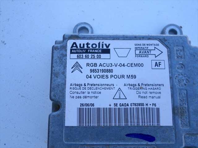 Foto 3ª: Centralita Airbag Peugeot Partner 2.0 HDI 2002-2008 [RHY] (2006)